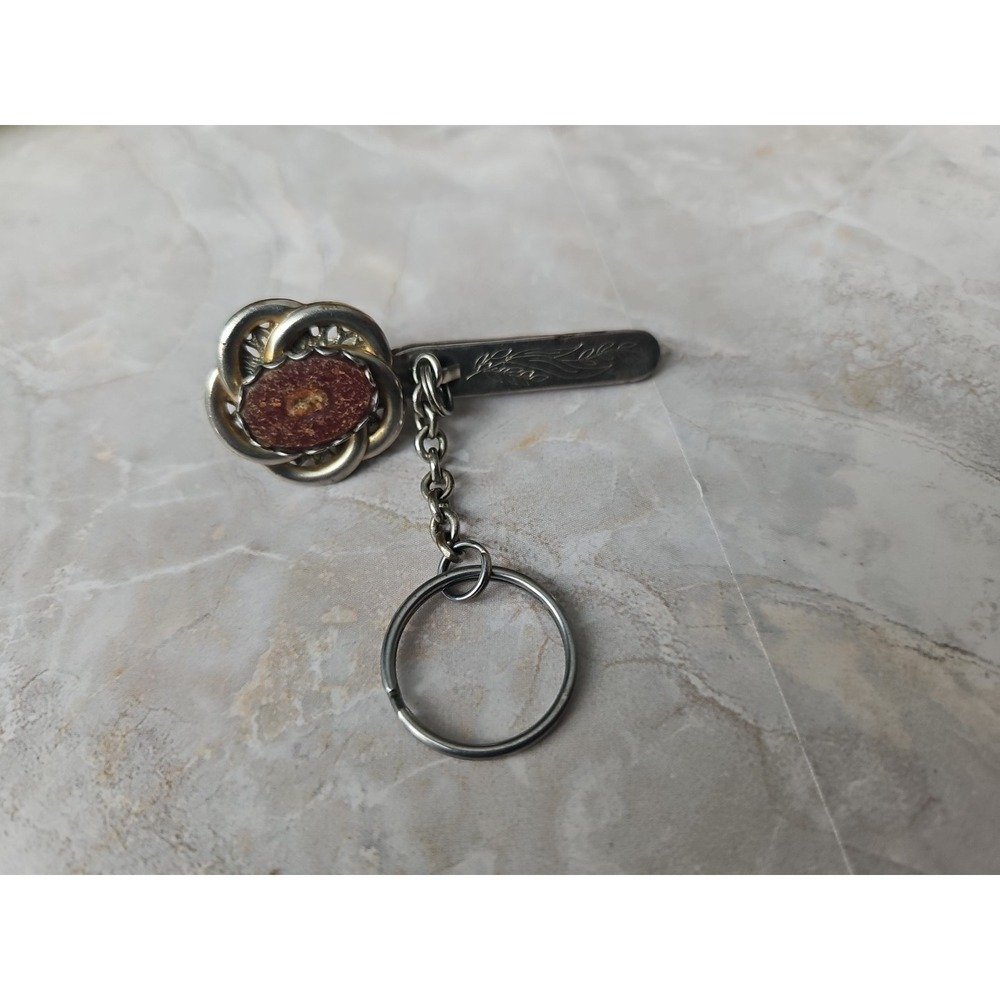 Vintage King's Lost Key Finder Red Stone Silver Toned Rhinestones USA
